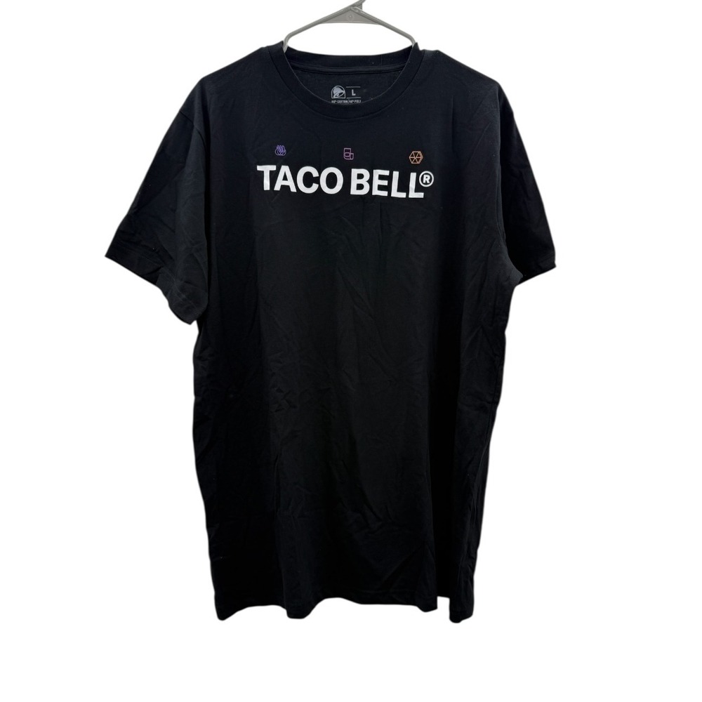 Taco Bell Graphic Tee Size Large Black Short Sleeve Logo Crewneck Casual
